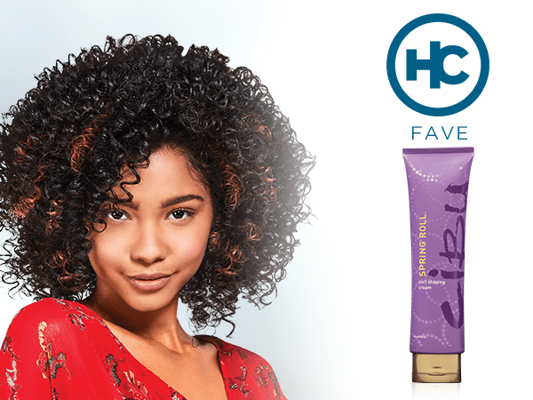 model with soft coils + HC Fave product: Cibu Spring Roll Curl Cream