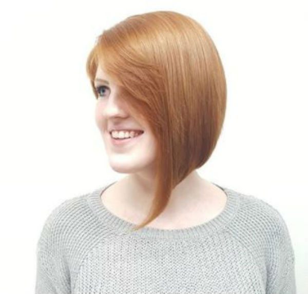 Redhead bob cut