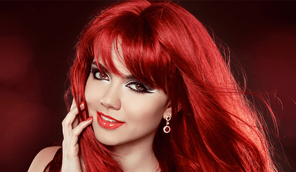 model with fiery red hair