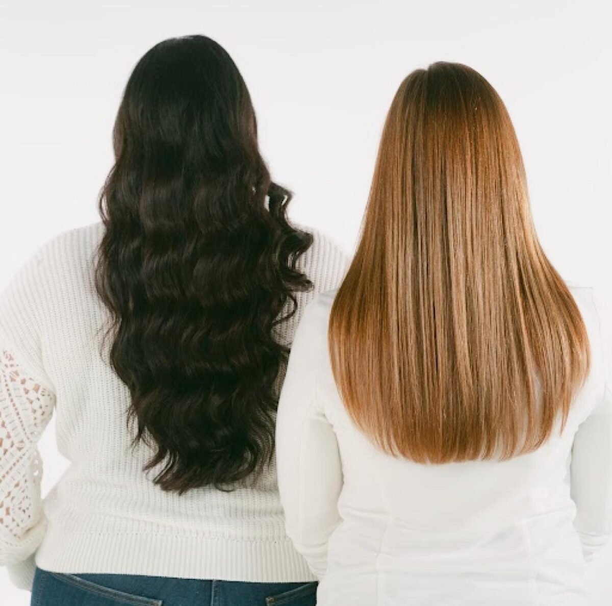 Ladies showing their treatment results.